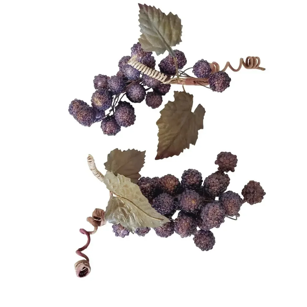 Vintage Beaded Glass Grapes Berry Fruit 8